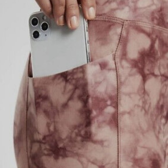 Athleta Salutation Stash Pocket II Printed 7/8 Tight 3X Riptide Palermo Pink - Picture 4 of 5